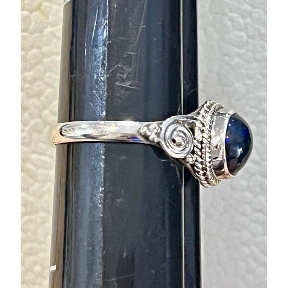Sterling Silver Australian Black Opal Ring Size 6 Whimsigoth - Picture 5 of 11